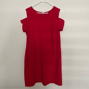 Tommy Hilfiger Cold Shoulder Dress Women’s Size 18W Red Off Shoulder Dress NEW